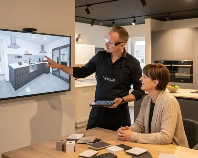 Individuelle 3D-Küchenplanung bei Vinopal – Ihr Fachberater in Schwabach zeigt moderne Küchendesigns.